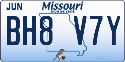 MO license plate BH8V7Y