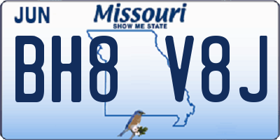 MO license plate BH8V8J