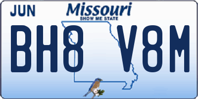 MO license plate BH8V8M