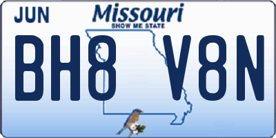 MO license plate BH8V8N