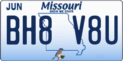 MO license plate BH8V8U