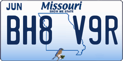 MO license plate BH8V9R