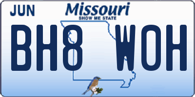 MO license plate BH8W0H