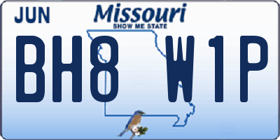 MO license plate BH8W1P