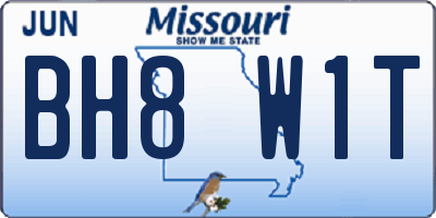 MO license plate BH8W1T