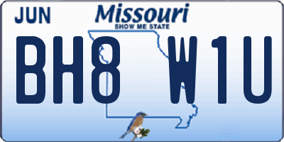 MO license plate BH8W1U