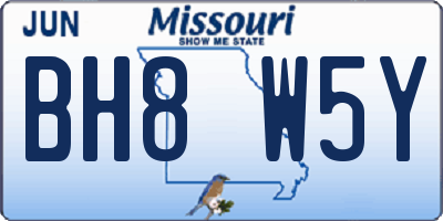 MO license plate BH8W5Y
