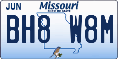 MO license plate BH8W8M