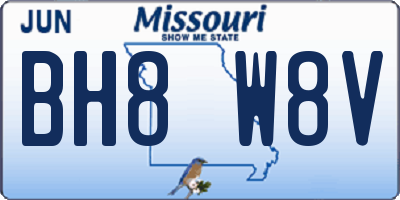 MO license plate BH8W8V