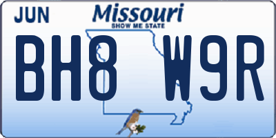 MO license plate BH8W9R