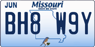 MO license plate BH8W9Y