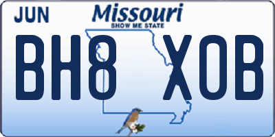 MO license plate BH8X0B
