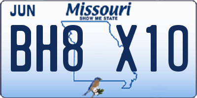 MO license plate BH8X1O