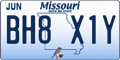 MO license plate BH8X1Y