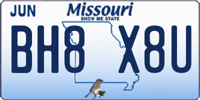 MO license plate BH8X8U