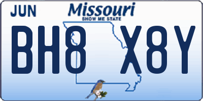 MO license plate BH8X8Y