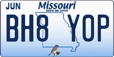 MO license plate BH8Y0P