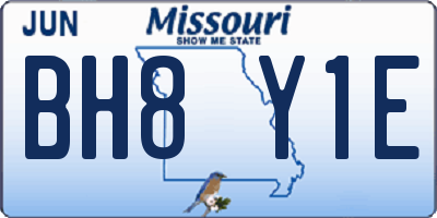 MO license plate BH8Y1E