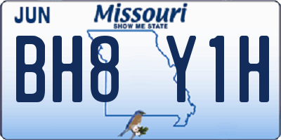 MO license plate BH8Y1H