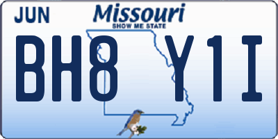 MO license plate BH8Y1I