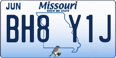 MO license plate BH8Y1J