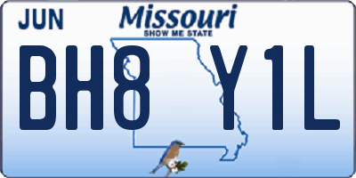 MO license plate BH8Y1L