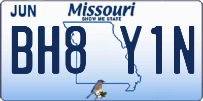 MO license plate BH8Y1N