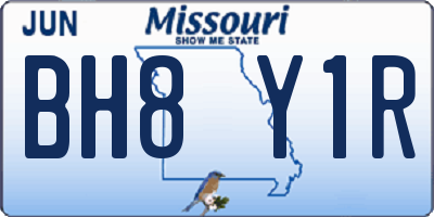 MO license plate BH8Y1R