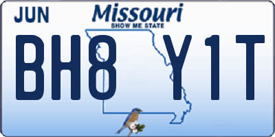 MO license plate BH8Y1T