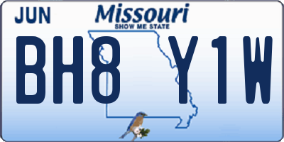 MO license plate BH8Y1W