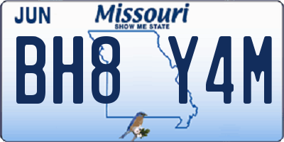 MO license plate BH8Y4M