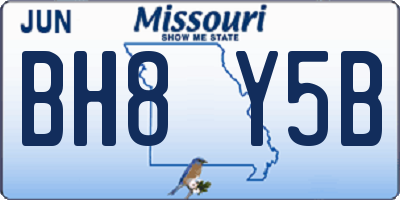 MO license plate BH8Y5B