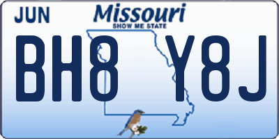 MO license plate BH8Y8J