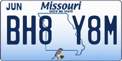 MO license plate BH8Y8M