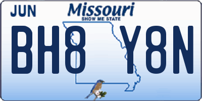 MO license plate BH8Y8N
