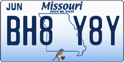 MO license plate BH8Y8Y