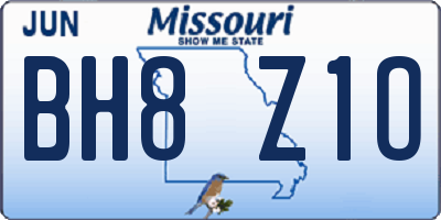 MO license plate BH8Z1O