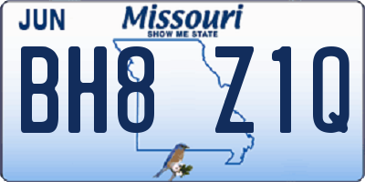MO license plate BH8Z1Q