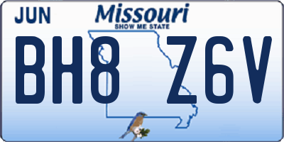 MO license plate BH8Z6V