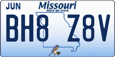MO license plate BH8Z8V