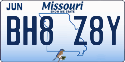MO license plate BH8Z8Y