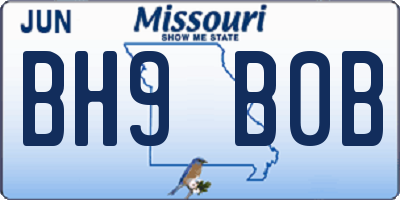 MO license plate BH9B0B