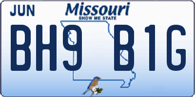 MO license plate BH9B1G