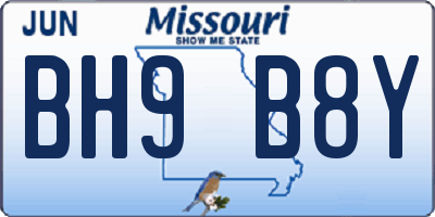 MO license plate BH9B8Y