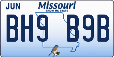 MO license plate BH9B9B