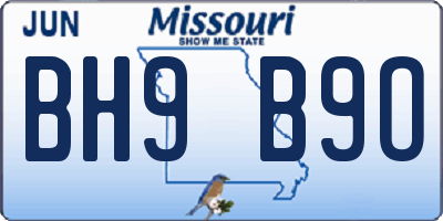 MO license plate BH9B9O