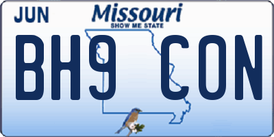 MO license plate BH9C0N