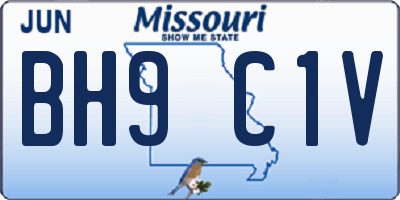 MO license plate BH9C1V
