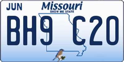 MO license plate BH9C2O
