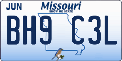 MO license plate BH9C3L